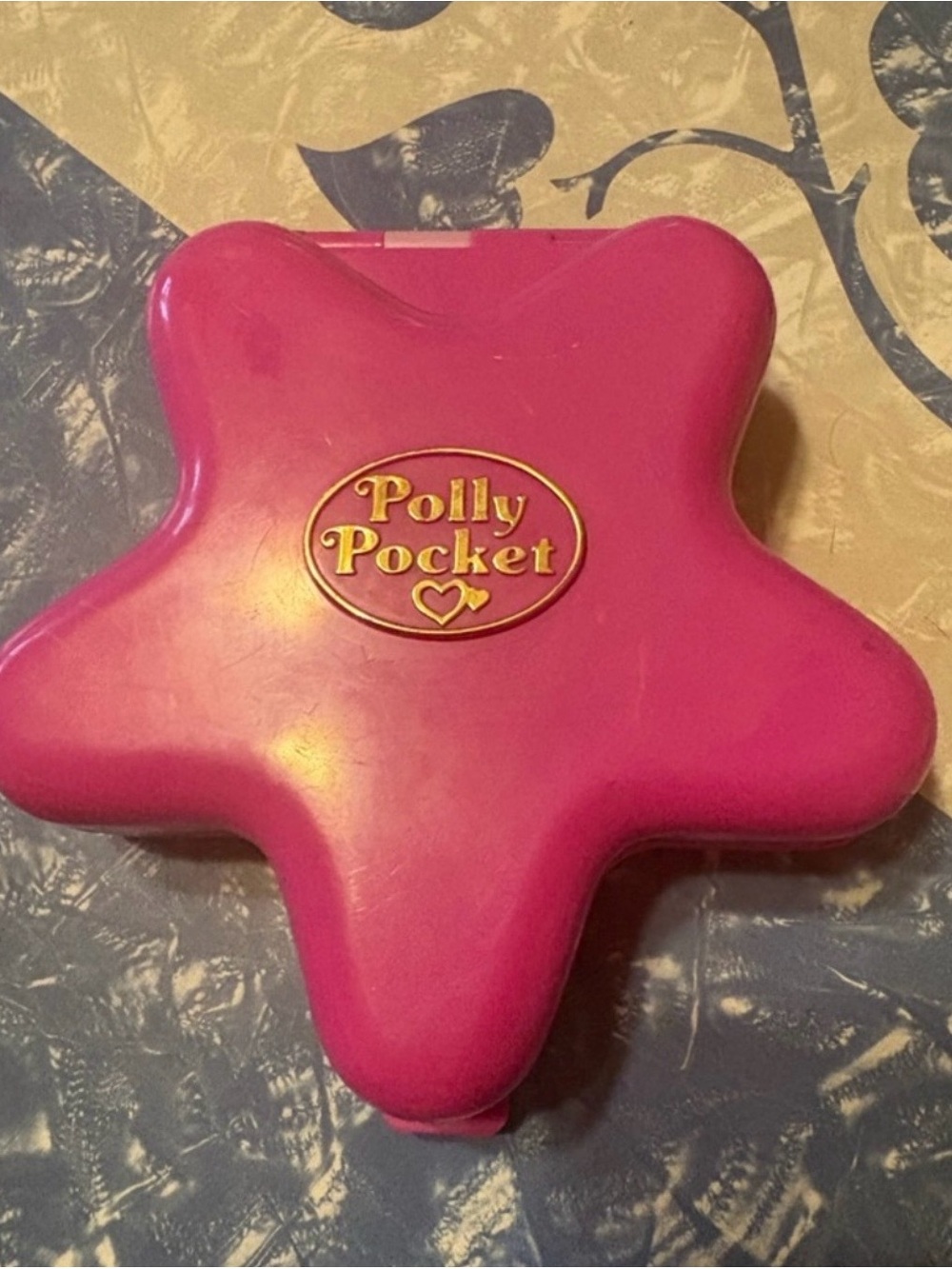 Vintage 1993 Bluebird Polly Pocket pink star compact “Fairy Light Wonderland”EUC